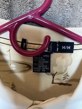 & Other Stories White Cotton Polo with Subtle Beige Print - M/M